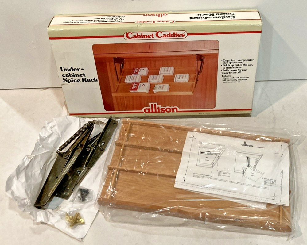 Vintage Allison Cabinet Caddies Pull Down Under Cabinet Spice Rack NOS In Box